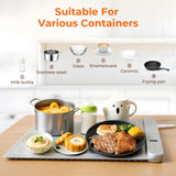 Graphene Warming Mat for Food, Electric Warming Tray with 6 Temp & 6H Timer, 300W Full Surface Heating, Waterproof Foldable Mat for Countertop, Parties, Buffets, Home Use (Light Gray)