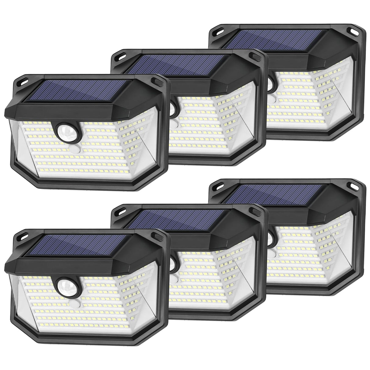 6-Pack Solar Wall Lights Outdoor with 3 Modes & Reflector, Waterproof Bright 178 LEDs Motion Sensor Security Lights, Solar Powered Flood Lights for Patio Garden Yard Porch Garage Front Door