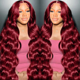 99j Burgundy Lace Front Wigs Human Hair 13x4 Body Wave Lace Front Wigs Human Hair Pre Plucked Glueless Red Wig Wine Red Lace Front Wigs Human Hair Wigs for Women 180 Density 26 Inch