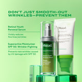 Murad Superactive Wrinkle-Fighting Moisturizer SPF 50 - Bio-Retinoid Ultra Sheer Facial Sunscreen Gently Targets Fine Lines and Wrinkles With Aging Protection From UVB/UVA - 1.7Fl Oz