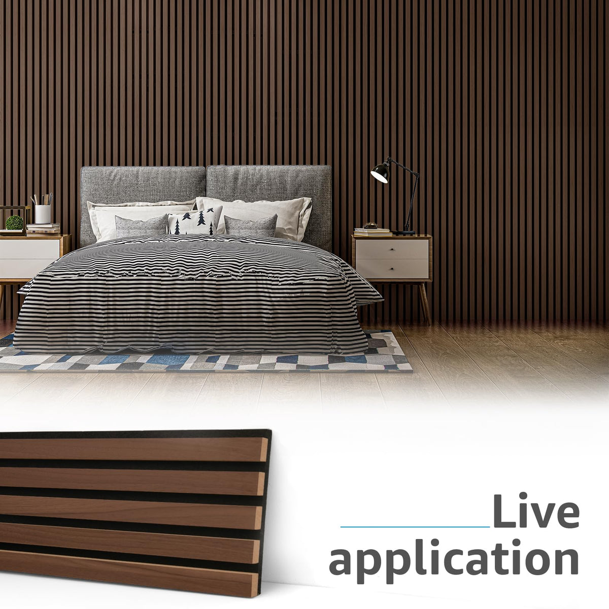Art3d 6-Pack Acoustic Wood Slat Wall Panels for Interior Decor, 3D Flu ...