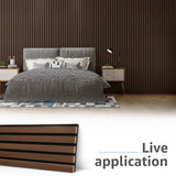 Art3d 6-Pack Acoustic Wood Slat Wall Panels for Interior Decor, 3D Fluted Sound Absorbing Wood Paneling for Accent Wall Ceiling Kitchen Living Room Bedroom Office, 94.5 x 7.9 inch Deep Walnut