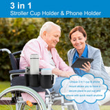 Accmor 2-in-1 Walker Cup Holder with Phone Holder, Wheelchair Cup Holder, Rollator Cup Holder, Cup Phone Holder for Walker, Wheelchair, Rollator, Mobility Scooter