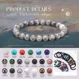 Landical 24 Pcs 8 mm Gemstone Beaded Bracelets for Women & Men, Classic