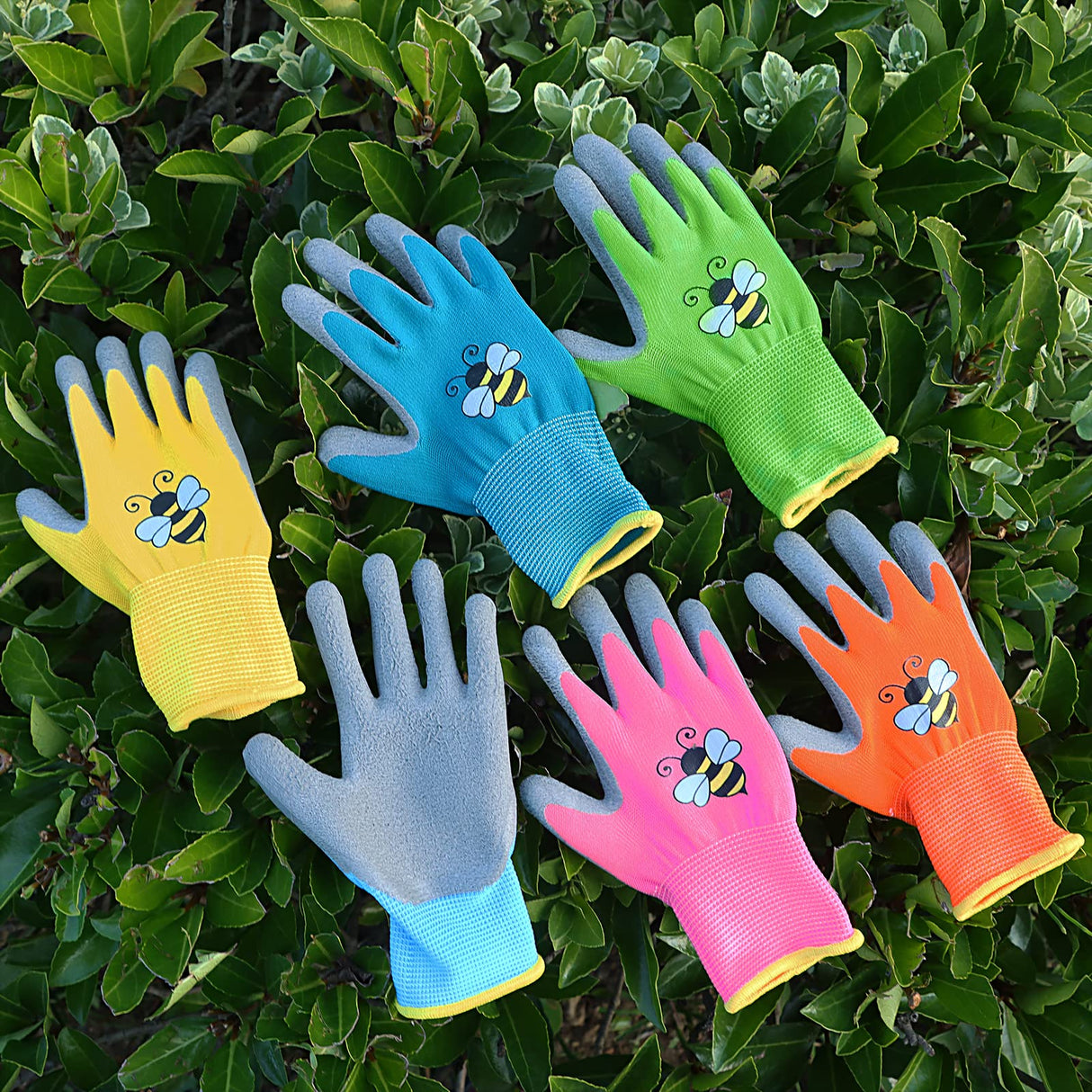 Yumoin 12 Pairs Kids Gardening Gloves Children Yard Work Glove Rubber Coated Garden Gloves for Girls Boys Toddlers Youth Outdoor (Large (Age 9-11))