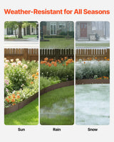 VEVOR Steel Landscape Edging, 5 Packs 39 x 3 in Rust-Resistant Metal Landscape Edging, Bendable Garden Edging Border, Heavy Duty Lawn Edging, Easy-to-Install, Flower Bed Yard Pathway Divider Brown