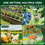 FEED GARDEN Deer Netting Deer Fence Netting, 7 x 200 Feet for Garden Protection Reusable Protective for Plants Fruit Trees Vegetables Against Birds and Other Animal