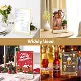 YOAEAILY Acrylic Sign Holder 8.5X11 Gold Frames Double-Sided Gold Picture Frames for Flyer Holder Menu Holder Wedding Table Number Holder Christmas Photo Frame with Removable Sticky Dots -6 Pack