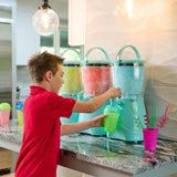 Nostalgia Frozen Drink Maker and Margarita Machine for Home - 128-Ounce Slushy Maker with Stainless Steel Flow Spout - Easy to Clean and Double Insulated - Aqua