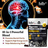 16 in 1 Blend Mushrooms Gummies for Adults - Lion's Mane Mushroom Supplement, Focus Gummies with Lions Mane, Lion's Mane Gummies for Adults, Natural Mushroom Supplement for Cognitive Support & Clarity