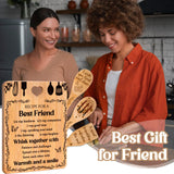 Best Friend Birthday Christmas Gifts for Women - Bamboo Cutting Board Set, Bestie Friendship Gifts for Women, Ideal Gifts for Birthday Graduation Wedding Job Move House Christmas Thanksgiving.