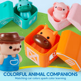 Learning Toy for Toddlers 1 2 3 Years Old, Counting, Matching & Sorting Montessori Learning Farm Train Including 9 Farm Animals and 1 Farmer, Easter Christmas Birthday Gift for Baby Boys Girls