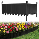 15 Panels Metal Landscape Edging, 6.2in (H) x 20 ft (L)–No Dig Garden Edging with 16 Stakes, Modular Adjustable 0-270°for Tree Rings & Yard Pathways, Anti-Rust Metal Garden Border(Black)