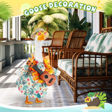 Sunnymove Bikini Porch Goose Outfits with Sunglasses and Swimming Tube for 23" Summer Goose Costume Garden Patio Statue Decor(Guitar)