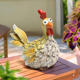 Wiresusan Outdoor Farmhouse Funny Chicken Statues Garden Cute Chicken Decorations Resin Animal Figurines Hen Yard Art Sculpture for Farm, Garden, Patio, Lawn, Outside Home Hen Decor