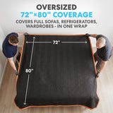 SIMPLI-MAGIC 79523 Heavy Duty Padded Moving Blankets, Black/Orange, 72” x 80”, 12 Pack