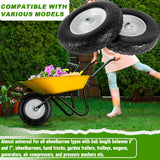 4.80/4.00-8 Tire and Wheel, 16" Flat Free Solid Wheelbarrow Tire with 5/8"&3/4" Bearings 3" Hub, 14"-16" Universal Fit Wheelbarrow Tires for Hand Truck/Garden Trailer/Trolley/Wagons