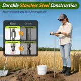 Soil Probe Rod, 33"-48" Septic Tank Locator Tool, Stainless Steel Probing Rod, Ground Probe Rod with T Handle, Ground Rod Tool for Soil Compaction, Gardening, Locating Underground Pipes & Gopher Runs