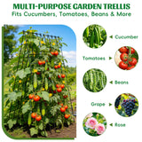 DOLEMODUO 2 Pack Cucumber Trellis, 60inch A-Frame Rustproof Steel Wire Garden Trellis for Raised Beds, Heavy Duty Climbing Plants Supports for Cucumber,Tomato, Climbing Plants and Flowers