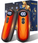 Funaudio Hand Warmers Rechargerable 2 Pack - 6000mAh Electric AI Handwarmers with LED Display, 5-Level, 2 in 1 Portable Heater, Stocking Stuffers, Gifts for Women/Men/Christmas/Golf/Hunting Essentials