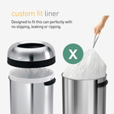 simplehuman Code X 200 Count, Genuine Custom Fit Liners, Drawstring Trash Bags, 30 Liter / 8 Gallon, White