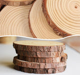 Timburst 6.5-8 inch Unfinished Wood Slices, 6 Pcs Natural Wood Centerpieces for Tables, Wood Slice with Bark, Rustic Wood Circles for Crafts Arts Party Christmas Decorations Wedding Centerpiece
