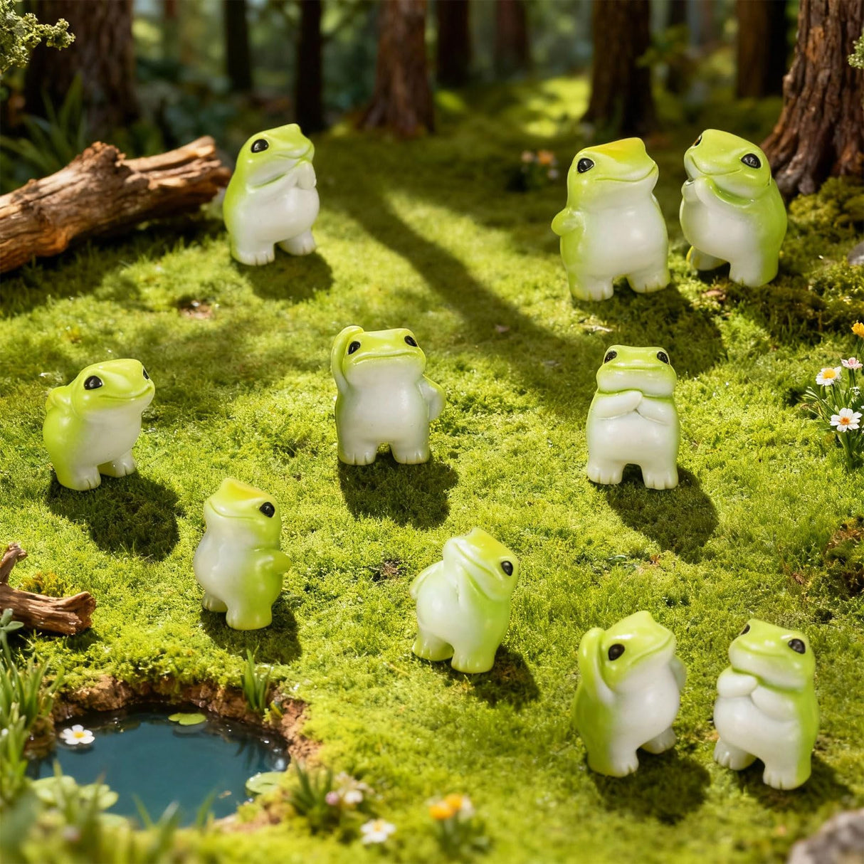 Novabright 30 Pcs Mini Resin Frogs Figurines Small Mini Frogs Figurines to Hide Bulk Miniatures Frog Statue Gift for Home Desktop Miniature Fairy Garden Dollhouse Outdoor Decoration for Summer Party