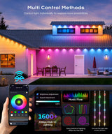 Ecoeve Permanent Outdoor Lights for House, 50ft Christmas RGB+IC Lights