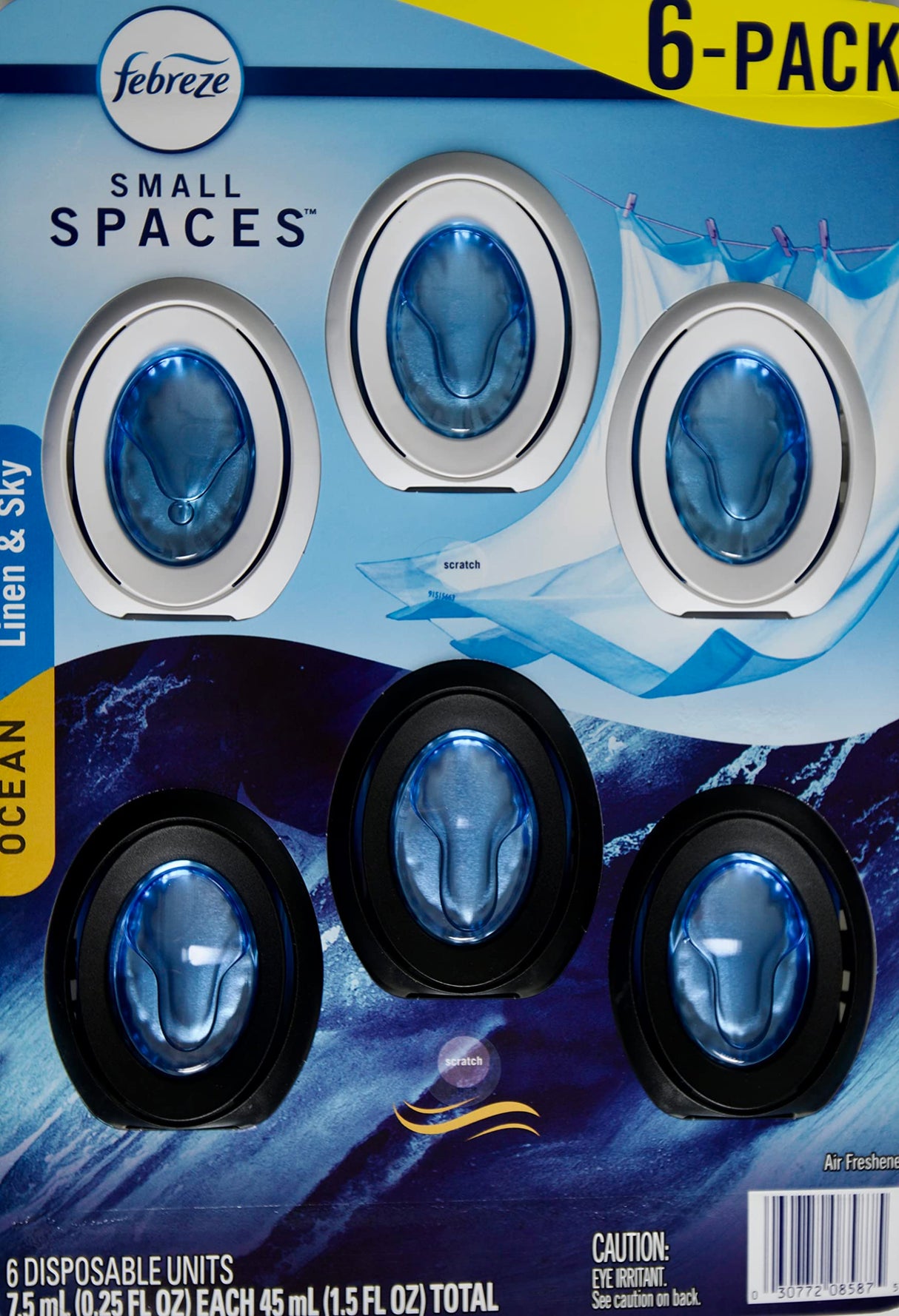 Febreze Small Spaces Unstopables Variety, 0.25 Fluid Ounce (Pack of 6)