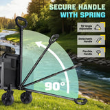 280LBS Collapsible Wagon Cart Foldable, Lightweight Grocery Cart with Wheels