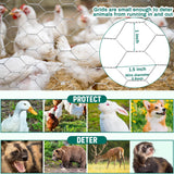 GlikCeil 12 in x 300 ft Chicken Wire Mesh Fencing for Floral Garden, 23 Gauge Silver Galvanized Steel Wire, 1 Inch Hexagonal Hardware Cloth Netting for Farm Crafts Poultry Coop Barrier Rabbit Cage