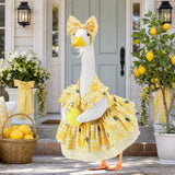 EKOREST Summer Porch Goose Outfits for 23 Inch Lawn Statue, Lemon Costume for Plastic/Cement Statue, Duck Sculpture Clothes for Yard Patio Party Decoration