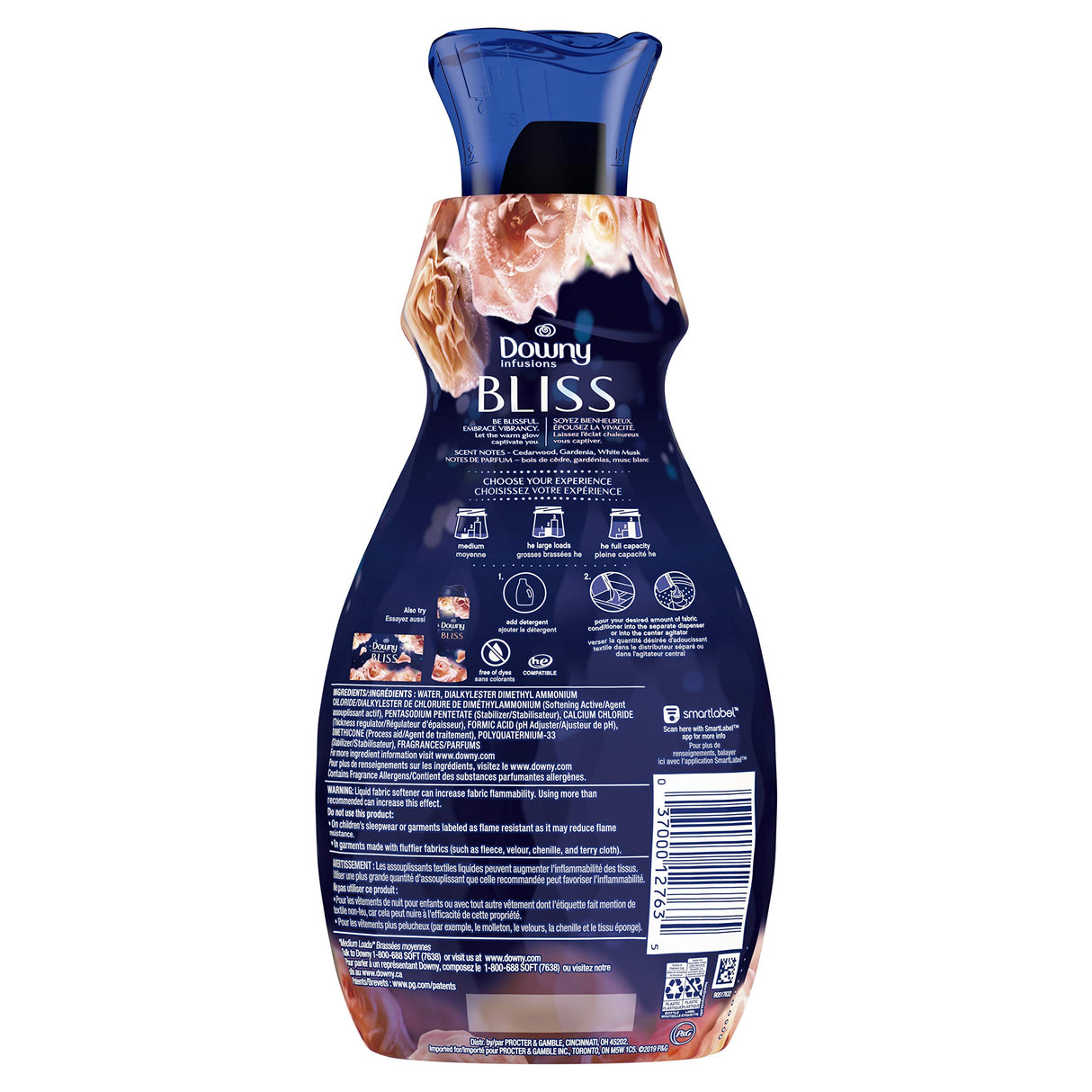 Downy Infusions Liquid Fabric Softener, Bliss, Sparkling Amber & Rose, 32 fl oz