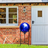 Polyjkl 16" Tall Gazing Ball Stand for 10-12 inch Balls, Black Metal Gazing Globe Display Holder Stands for Outdoor Garden Clearance, 9" L x 9" W x 16" H