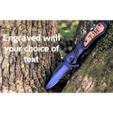 Palmetto Wood Shop Custom Engraved Pocket Knife for Men, Camping & Hunting