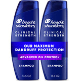 Head & Shoulders Clinical Strength Advanced Oil Control Anti-Dandruff Shampoo Twin Pack, 1% Selenium Sulfide, 13.5 fl oz Each