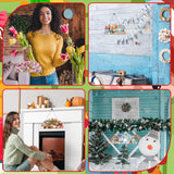 Cinnvoice 12 Pcs Seasonal Diamond Art Wreath Kits Holiday Fall Halloween 5d DIY Diamond Art Hanging Signs Thanksgiving Christmas Ornaments for Wall Door Decoration(Novel)