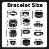 YMO 12 Pieces Spiked Bracelets, Studded Bracelet Emo Bracelets Black Leather Cuff Rivet Gothic Goth Punk Bracelet Punk Accessories for Women Men