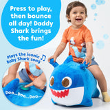 JITTERYGIT Baby Shark Bouncy Animal Plush - Daddy Shark Official Nickelodeon Music & Sing Toy - Christmas & Birthday Gifts for Kids & Toddlers (Boys & Girls) Ages 2-4 Years Old (Blue)