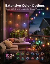 Govee Clear Bulb Outdoor String Lights, 48ft RGBWIC Dimmable Patio & Backyard Lights with 15 LED Bulbs, 111 Modes, IP67 Waterproof & Shatterproof, Works with Alexa, Google & Matter