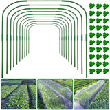 10 Sets 41.3"x32" Greenhouse Hoops Grow Tunnel for Raised Beds,Durable Rust-Free Removable Row Cover Hoops for Garden Netting DIY Kits with 30 Clips,Garden Hoops for Outdoor Vegetables Climbing Plant