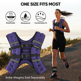 APEXUP Weighted Vest with 5lbs/10lbs/15lbs/20lbs/25lbs/30lbs Weights and Reflective Stripe, Weight Vest Men Women for Workout, Strength Training, Running (Purple, 25lbs)
