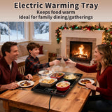 Warming Mat for Food (L 22"x14"), Warming Trays for Buffets Party & Daily Use, Temperature Control Food Warmer, Full Surface Warm Tempered Glass Food Warming Mat, Black Electric Warming Tray