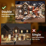 afzdby Christmas Snowflake Projector Lights Outdoor,Timer Setting Double Head Snowfall Led Lights Waterproof,Landscape Decorative Lighting Projection Lamp for Xmas Holiday Wedding Indoor Garden Patio