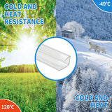 XISOCO 10 PCS Polycarbonate Greenhouse U Connector Profile 4ft Length Fits 0.16’’ & 0.24’’ Twin-Wall Polycarbonate Panels Duty Dust Rain & Moisture Protection Durabler (U-Clip 4' × 0.71’’ × 0.24’’)