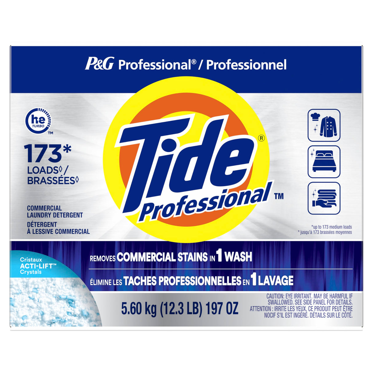Tide PRO Laundry Detergent Powder Bulk, Removes Hotel, Restaurant and Healthcare Stains in One Wash, Commercial Use, 173 loads, 197 oz