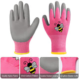Yumoin 18 Pairs Kids Gardening Gloves Children Garden Glove Foam Rubber Coated Yard Work Gloves for Kids Toddlers Youth Boys Girls (Medium (Age 6-8))