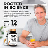 40+ MUSCLE BONE JOINT ADVANCED SUPPORT Prevents Muscle Loss and Supports Bone, Joint, and Immune Health – Powered by Clinically Proven Polycan Fermented Beta-Glucan (60 Capsules)