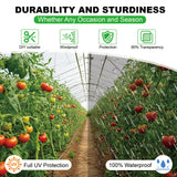 Greenhouse Plastic Sheeting 12 x 25ft - 6 Mil Clear Polyethylene Film, UV Resistant & Anti-Drip Heavy Duty Plastic Cover - Multi-Purpose Clear Tarp for Garden, Agriculture, and Construction (5-Layer)