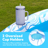 SLOOSH Inflatable Tanning Pool Lounger Float, 70" x 50" Pool Floats Adult with Pillow,Oval Suntan Tub Raft Floatie,Sunbathing Bed Lounge for Water Blow Up Kids Ball Pit Party Gifts,Blue